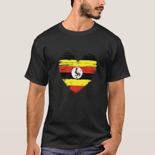 T-shirt Uganda Heart Ugandan Flag Ugandan Pride (Devant)