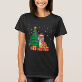 T-shirt Ugly Bengal Tiger Santa Hat Christmas Tree Lights (Devant)