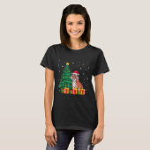 T-shirt Ugly Bengal Tiger Santa Hat Christmas Tree Lights (Devant entier)