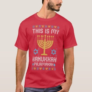 T-shirt Ugly Chanukah Pajama This Is My Hanukkah Pajamakah