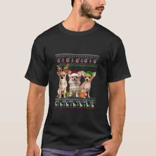 T-shirt Ugly Chihuahua Père Noël Reindeer Elf Christmas Tr