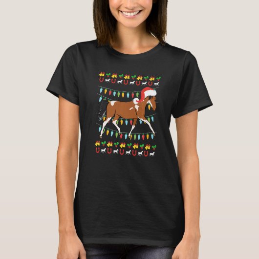 T-shirt Ugly Christmas horse rider equestrian Christmas (Devant)