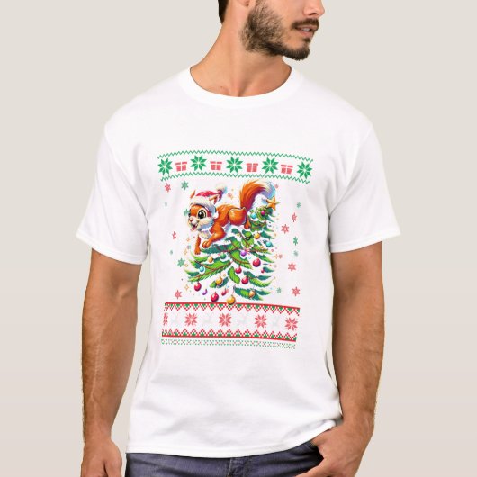 T-shirt Ugly Christmas Snowflakes (Devant)