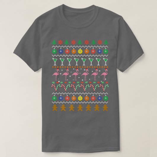 T-shirt Ugly Christmas Sweater Noël en juillet Flamingo (Design devant)