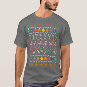 T-shirt Ugly Christmas Sweater Noël en juillet Flamingo 