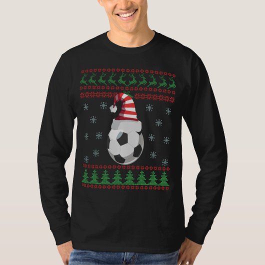 T-shirt Ugly Christmas Sweater Soccer Sport Lovers Gift (Devant)