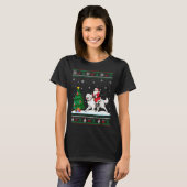 T-shirt Ugly Christmas Tree Lights Santa Riding Great Pyre (Devant entier)