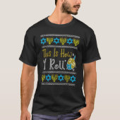 T-shirt Ugly Hanukkah Sweater How I Roll Dreidel (Devant)