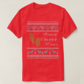 T-shirt Ugly Hanukkah Sweater Menorah Happy Challah Days C (Design devant)