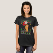 T-shirt Ugly Xmas Santa Riding Goldendoodle Dog Christmas (Devant entier)