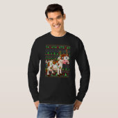 T-shirt Ugly Xmas Sweater Style Lighting Cattle Christmas (Devant entier)