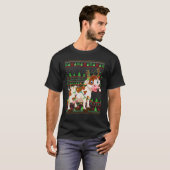 T-shirt Ugly Xmas Sweater Style Lighting Cattle Christmas (Devant entier)