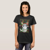 T-shirt Ugly Xmas Sweater Style Lighting Chinchilla Christ (Devant entier)
