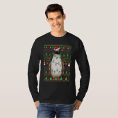 T-shirt Ugly Xmas Sweater Style Lighting Penguin Bird Chri (Devant entier)