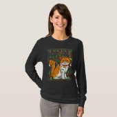 T-shirt Ugly Xmas Sweater Style Lighting Persian Cat Chris (Devant entier)