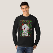 T-shirt Ugly Xmas Sweater Style Lights Havanese Dog Christ (Devant entier)