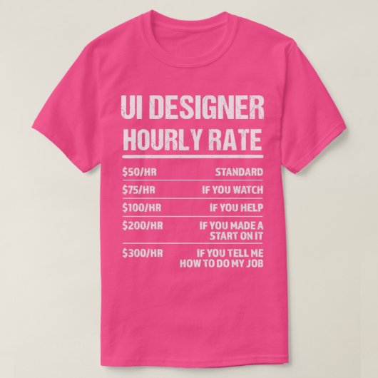 T-shirt Ui Designer Horaire Note Amusante Cadeau Anniversa (Design devant)