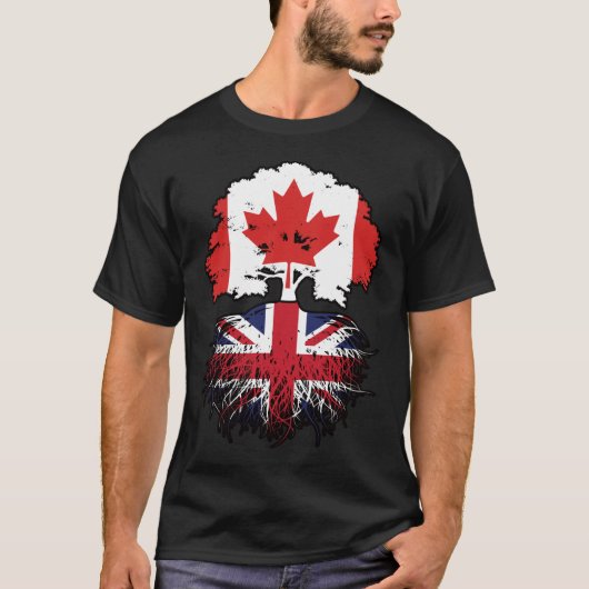 T-shirt UK British Canadian Canada Tree Roots (Devant)