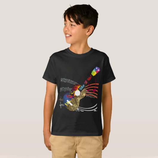 T-shirt Uke It UP avec des notes musicales ! Ukulele (Devant entier)