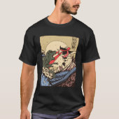T-shirt Ukiyo-e Catzilla Samurai contre Giant Kaiju (Devant)