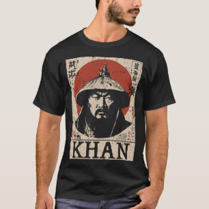 T-shirt Ukiyo-e Genghis Khan Portrai du Conquérant mongo