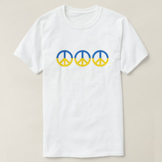 T-shirt Ukraine 3 Signes de paix Drapeau bleu jaune