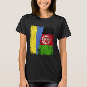 T-shirt Ukraine Afghanistan Demi-drapeau ukrainien afghan