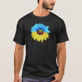 T-shirt Ukraine aquarelle tournesol bleu jaune drapeau (Devant)