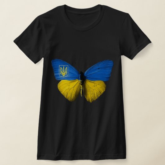 T-shirt Ukraine Butterfly Ukraine Ukrainien Drapeau Amour (Poser)