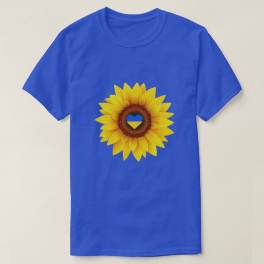 T-shirt Ukraine Drapeau Tournesol bleu et jaune (Design devant)