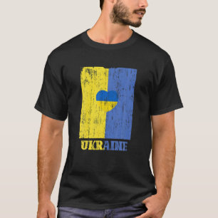 T-shirt Ukraine Drapeau ukrainien Vintage Coeur en détress