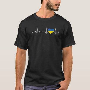 T-shirt Ukraine Heartbeat, Pulse, Heart Line, ECG
