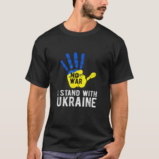 T-shirt Ukraine Je Me Tiens Avec L'Ukraine Drapeau Ukraini (Devant)