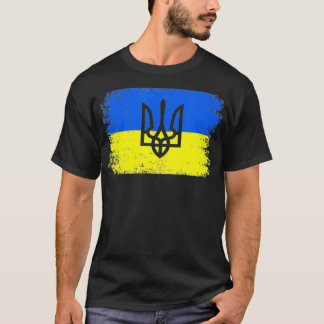 T-shirt Ukraine Je Me Tiens Avec L'Ukraine Drapeau Ukraini