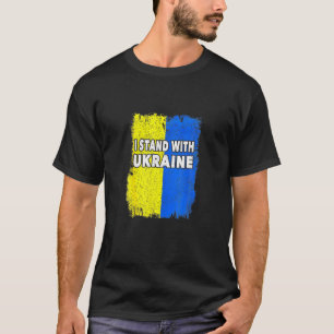 T-shirt Ukraine Je Me Tiens Avec L'Ukraine Drapeau Ukraini