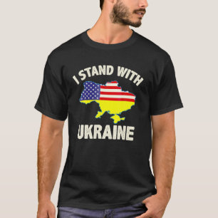 T-shirt Ukraine Je Me Tiens Avec L'Ukraine Drapeau Ukraini