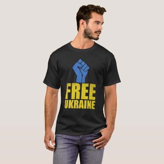 T-shirt Ukraine Libre Tenez-Vous Avec Le Drapeau Ukrainien (Devant entier)