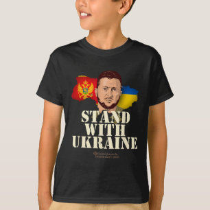 T-shirt Ukraine Monténégro Volodymyr Zelensky Soutenez l'U