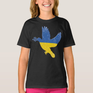 T-shirt Ukraine Peace Dove, drapeau de la fierté ukrainien