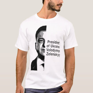 T-shirt Ukraine Président Zelenskyy Half Portrait B&W Art