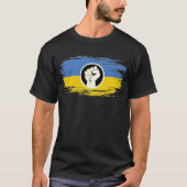 T-shirt Ukraine solidarité drapeau bleu jaune levé à la ma (Devant)
