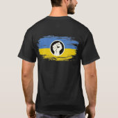 T-shirt Ukraine solidarité drapeau bleu jaune levé à la ma (Dos)