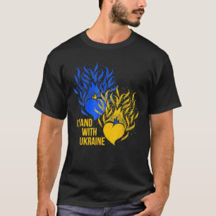 T-shirt Ukraine Soutien drapeau ukrainien Couleur bleu jau