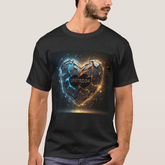 T-shirt Ukraine Support Broken Heart United24 (Devant)