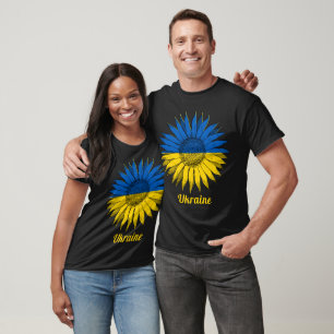 T-shirt Ukraine Tournesol bleu et jaune Drapeau couleurs