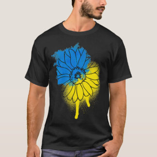 T-shirt Ukraine Tournesol T pour femmes Drapeau bleu jaune