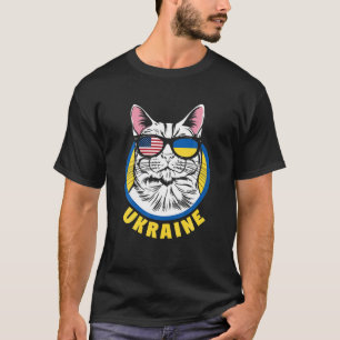 T-shirt Ukraine Ukrainienne Américaine Etats-Unis Drapeau