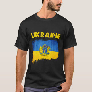 T-shirt Ukraine vintage Drapeau Ukraine Patriotique Triden