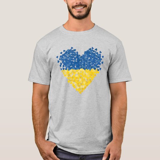 T-shirt Ukrainian flag. Love to Ukraine. Support.  (Devant)