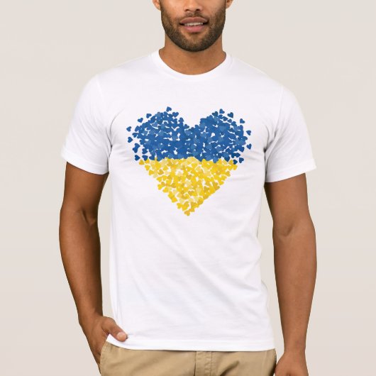 T-shirt Ukrainian flag. Love to Ukraine. Support.  (Devant)
